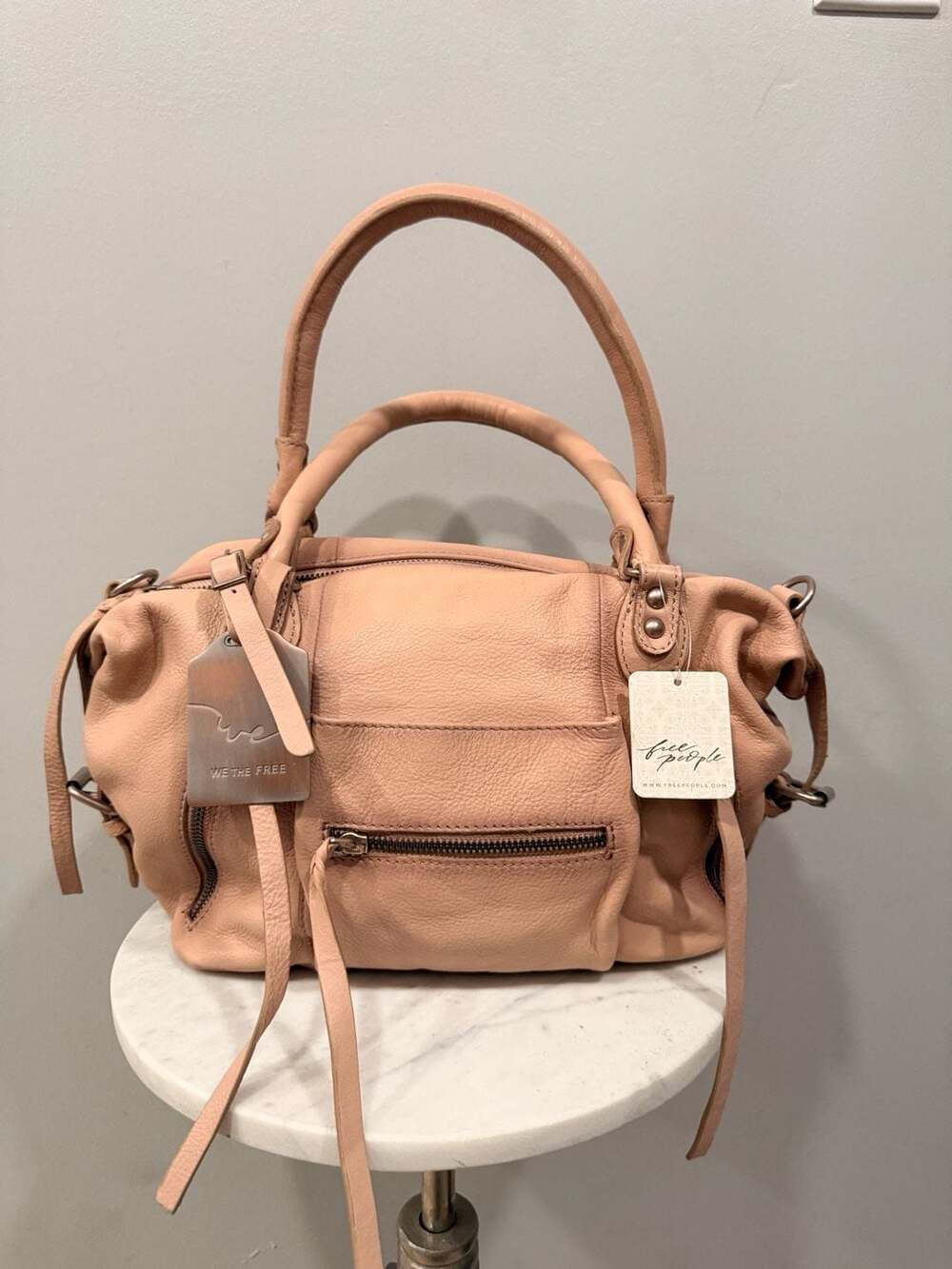 We The Free Baby Emerson Leather Tote Bag With PINK